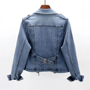 Chaqueta Vaquera para Mujer con Cierre de Botones, Textura Suave, Cómoda para Uso Diario, OEM, Tela Vaquera Premium Lavada, Costuras Duraderas - Product Image 2
