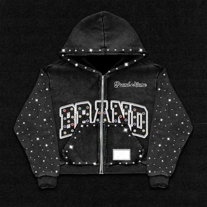 Sudadera con cremallera completa de felpa francesa al por mayor, proveedor de logotipos personalizados para marcas de ropa casual para hombre en EE. UU. - Product Image 1