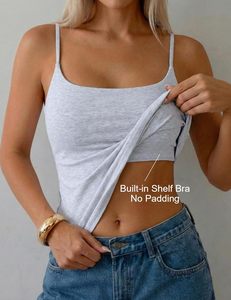 Premium Women's Camisole Vest <b>Top</b> Ribbed Seamless Double <b>Layer</b> Strap Yoga Tank <b>Top</b> Soft Comfortable Stretch Breathable Crew Neck - Product Image 5