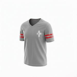 Camiseta de Fútbol Americano para Hombre de Alta Calidad, Cuello en V, Temporada de Verano, Talla Grande, Secado Rápido, Manga Corta, 100% Poliéster - Product Image 5