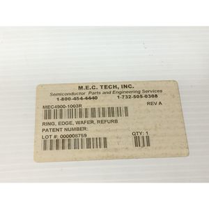 M.E.C. Tech MEC4900-1003R Ring, Edge, Wafer - Équipements et pièces semi-conducteurs d'occasion de renommée mondiale à vendre - Product Image 4