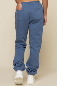 Pantalones Deportivos de Forro Polar Azul para Mujer, Talla Grande, Cintura Elástica, Corte Recto y Holgado, Largos, Casuales, con Bolsillos, para Otoño - Product Image 2