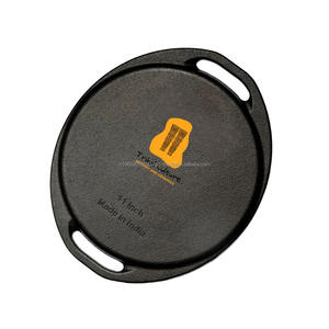 100% Utensilios de cocina ecológicos Indian Roti Tawa de hierro fundido de 12 pulgadas, doble Mango en línea en India al mejor precio - Product Image 1
