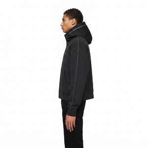 Sudadera con Capucha de Felpa Francesa de 480 g/m² para Hombre, Estilo Urbano Minimalista, Doble Capa, Corte Cuadrado, con Cierre, Hecha a Medida para Tallas Grandes - Product Image 3