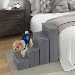 Scala per Cani a 4 Gradini con Contenitore, Capacità 200 kg, Velluto Olandese Comfort, Gradini 15"x6.5" + Altezza Gradino 6", Cucce e Mobili per Animali Domestici - Product Image 6