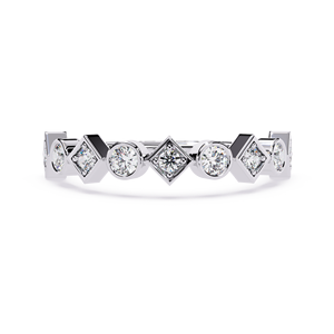 Bague en or blanc pour femme, diamant rond taille brillant, certifié GIA, style classique de fiançailles - Product Image 1