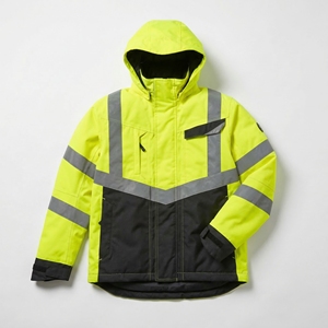 Chaqueta de Seguridad con Capucha de Alta Visibilidad |   Chaqueta Reflectante Amarilla y Negra, Impermeable |   Fabricante de Ropa de Seguridad Personalizada OEM - Product Image 1