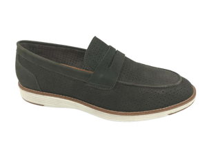Mocasines Sin Cordones para Hombre, Punta Redonda, Transpirables, de Cuero Genuino, Entresuela de EVA, Suela de Goma, para Oficina y Trabajo, Color Oliva - Product Image 1