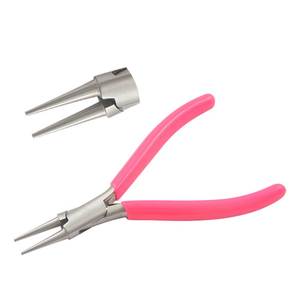 Pince à bec fin en acier inoxydable de 125 mm, mâchoires lisses, poignées en PVC, pour sertissage à ressort, fabrication de bijoux, artisanat DIY, pêche - Product Image 1