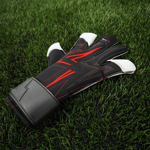 Vente flash - Gants de gardien de but de football en cuir PU noir et blanc, légers, avec fermeture à boucle, unisexes, doigts entièrement couverts, design personnalisé - Product Image 5