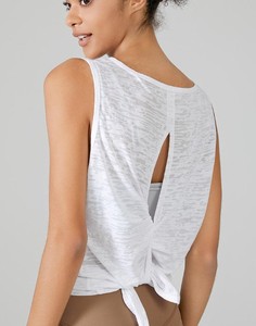 Haut court décontracté à col rond sans manches en tricot 100 % coton à séchage rapide, service OEM disponible, personnalisable, pour le fitness - Product Image 3