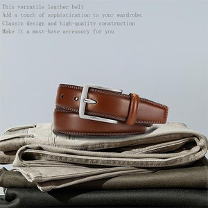 Cinturón de Cuero Genuino para Hombre con Hebilla Cuadrada de Aleación, Color Personalizado, Alta Calidad, Accesorios para Vestir y Jeans, Venta al Por Mayor, Logotipo Personalizado 2026 - Product Image 4