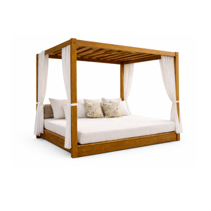 ARTERRA Luxury Modern Adjustable Solid Wood Teak Sun Lounger Set <b>Cushion</b> Table Umbrella Manual <b>Recliner</b> for Poolside Resort - Product Image 3