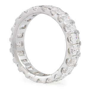Anillo de Eternidad de Lujo con Diamante Cultivado en Laboratorio con Corte Esmeralda Chapado en Oro de 14K, Anillo de Bodas para Mujer - Product Image 2
