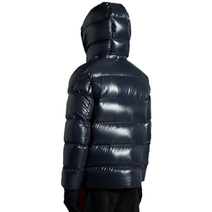 Men's Navy Hooded Down Bubble <b>Jacket</b> Windproof Casual Winter Coat Zipper Closure Solid Color Thick Regular Fit <b>Jackets</b> For Men - Product Image 2