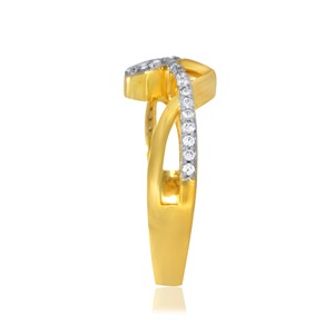 Bague en or jaune pour femme, diamant taille brillant rond, style de fiançailles de luxe avec diamants de laboratoire couleur H - Product Image 2
