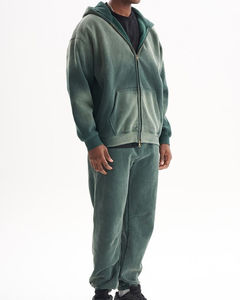 Conjunto Deportivo para Hombre 2025, Estilo Urbano, Sudadera con Capucha y Cardigan Lavado, Tejido de Felpa 100% Algodón, Grueso, para Invierno - Product Image 5