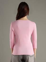 เสื้อแขนสั้นคลาสสิกสามส่วนของผู้หญิงผ้าฝ้ายคอมบ์เข้ารูปแบบพรีเมี่ยม - Product Image 3