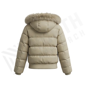 Chaqueta Acolchada con Capucha de Piel, Cierre de Botones, Resistente al Viento, Relleno Grueso de Poliéster, Manga Larga, Color Sólido, Abrigo para Mujer - Product Image 2