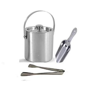 Seau à glace en acier inoxydable grande capacité, seau à glace rond pour bar, seau à glace personnalisé avec poignée - Product Image 2