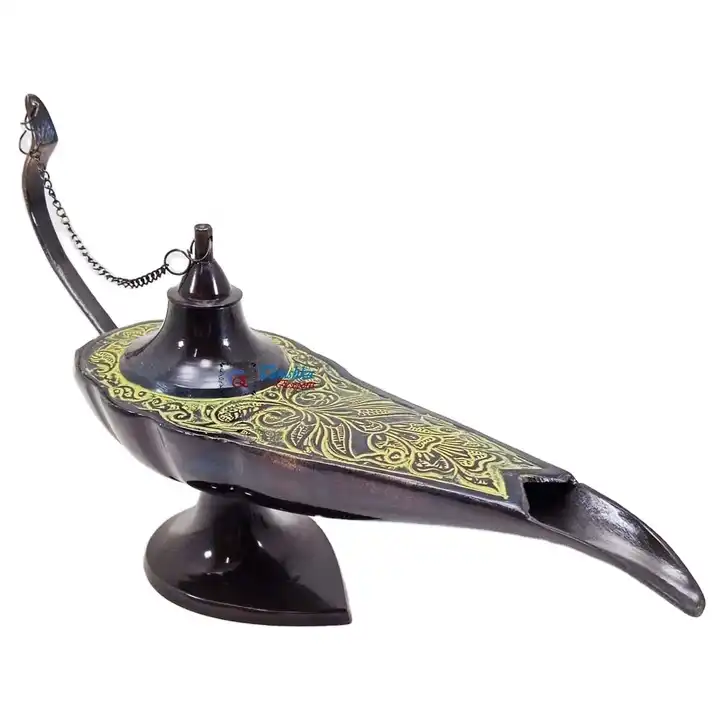 brass aladdin genie chirag oil lamp