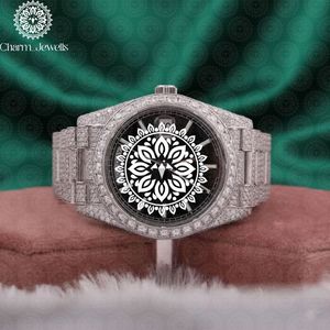 Charm_Jewells Stainless Steel <b>Diamond</b> <b>Watch</b> Round Analog Dial Sapphire Crystal Luxury Fashion Unisex Folding Clasp - Product Image 1