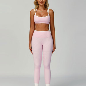 Women Solid Seamless Yoga Set Stylish Stretch Gym Fitness <b>Leggings</b> and <b>Crop</b> Top for Daily Workout and Yoga Quick Dry Breathable - Product Image 5