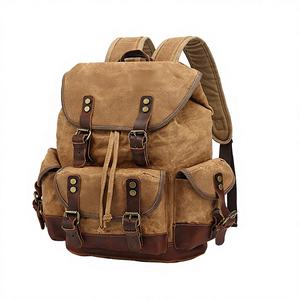 Sac à dos de voyage et de randonnée léger et durable en toile cirée imperméable pour homme, style vintage tendance 2025, avec compartiment pour ordinateur portable en polyester - Product Image 4