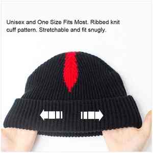 Gorro de invierno personalizado, tejido liso, al por mayor, de dos colores, con bordado personalizado y parche. - Product Image 4