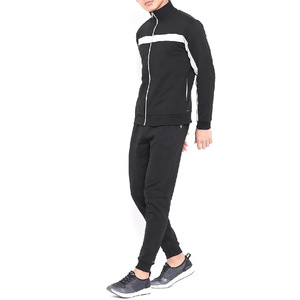 Men's Black Sporty Tracksuit Full <b>Zip</b> <b>Hooded</b> Jacket With White Stripe And Matching Pants Breathable Polyester Autumn Wear 2026 - Product Image 1