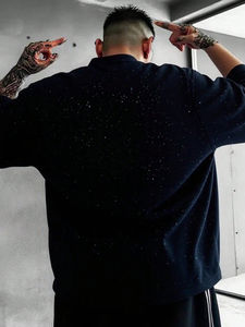 เสื้อยืดผู้ชายประดับเพชร ผ้าฝ้ายเนื้อนุ่ม ปรับแต่งได้เต็มที่ ราคาถูก - Product Image 3