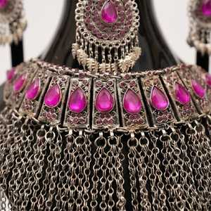 Eid Arrivals Jewelry for Women Wholesale Indian <b>Choker</b> Necklace Bridal Sets With Earrings Fashion Jewelry Set Available - Product Image 4