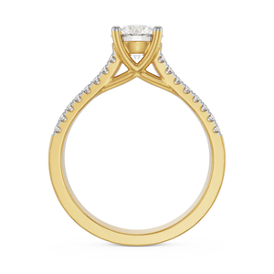 1.80 CTW Round Cut Lab Grown Diamond Engagement <b>Ring</b> <b>Split</b> Shank Band IGI Certified 14K Solid Gold Bridal <b>Ring</b> for Women - Product Image 5