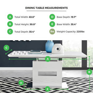 Mesa de Comedor Rectangular Moderna y Ecológica de Metal con Base de Pedestal para Hogar, Villa y Salones de Hotel - Product Image 5