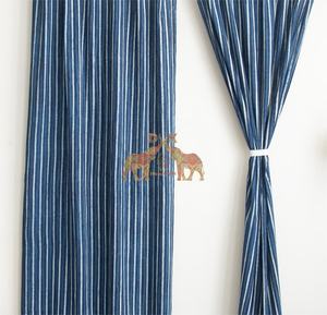 High Quality Hand Block Striped Printed Cotton Window and <b>Door</b> Curtain Set for Living Room Luxury Curtains - Product Image 5