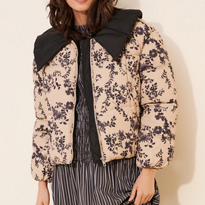 Veste matelassée imprimée personnalisée pour femme, vêtement d'extérieur haut de gamme pour femme, coupe-vent avec fermeture éclair et poches latérales, vestes pour femme - Product Image 1