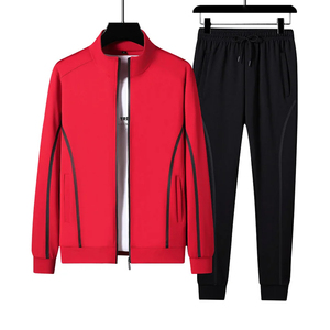 Ensemble de survêtement noir pour homme, décontracté, athlétique, avec veste et pantalon à col montant - Product Image 5