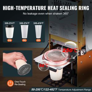 Macchina Sigillatrice Automatica per Bicchieri Alti 180 mm, 500-650 Bicchieri/Ora, Elettrica per Sigillatura Tè Boba - Product Image 3