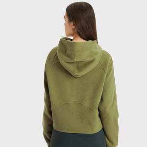 Sweat à capuche en molleton épais pour femme, personnalisé avec logo brodé, pour la vente en gros aux détaillants de streetwear américains - Product Image 2