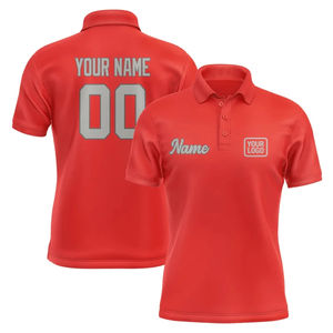 Camisetas Polo Personalizadas en Rojo Anaranjado, con Nombre, Nombre del Equipo, Logotipo y Número Personalizados, Uniformes de Equipo, Camisetas Holgadas para Dardos, Bolos y Billar - Product Image 5
