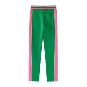 Pantalon de jogging AKA Green Air Tech Fleece pour femme, rayures roses, confort premium - Product Image 2