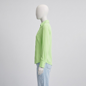Camisas de Invierno Tejidas para Mujer, Estilo Boyfriend, con Botones, Manga Corta, Premium, Corte Cuadrado, Transpirables, de Secado Rápido, Personalizables, en Tela Piqué - Product Image 3