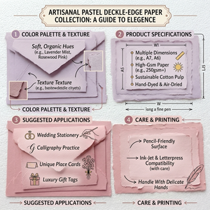 <b>Pastel</b> shade deckle paper with soft colors and handmade edges ideal for invitations stationery crafts packaging and <b>decor</b> - Product Image 6