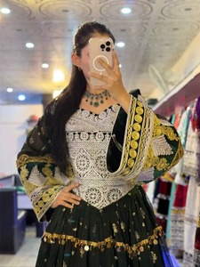 Nouvelle Collection : Robe Afghane Kuchi Vintage Écologique Anti-Plis Coupe Évasée avec Broderies Riches, Longueur Cheville, Style Décontracté - Product Image 2