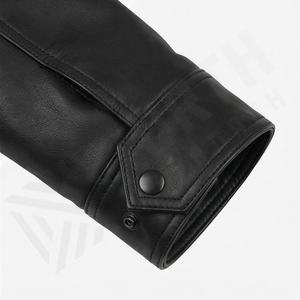 Blouson de motard en cuir vieilli pour homme, finition pull-up, doublure matelassée en polyester, ceinture à boutons-pression, équipement de moto, couleur personnalisable - Product Image 6