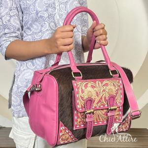 Sac de voyage moyen en cuir artisanal de haute qualité, sac de week-end, sac de nuit, sac bandoulière, sac de sport durable pour femme - Product Image 1