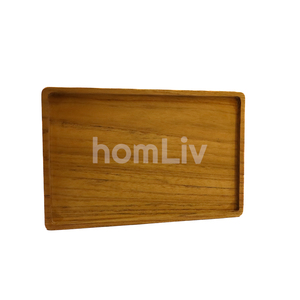 Plateau de service décoratif en teck naturel fait à la main, plateau rectangulaire en bois massif durable, vaisselle de cuisine - Product Image 4