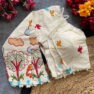 เสื้อชอลีปักลายผ้าฝ้ายคัดพิเศษ Astar Pure Khadi สำหรับงานแต่งงานแบบอินเดียดั้งเดิม ทรงปกติสำหรับผู้หญิง ใส่ได้ทุกฤดู - Product Image 6