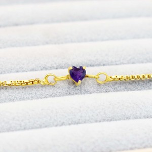 Natural Amethyst Heart <b>Bracelet</b> Gold Plated Prong <b>Set</b> Adjustable Slider Gemstone <b>Bracelet</b> Handmade Birthstone Jewelry - Product Image 6