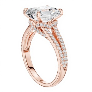 Anillo de Diamantes de Lujo Chapado en Oro de 14K para Mujer |   Elegante Joyería de Compromiso y Boda para Ella - Product Image 1